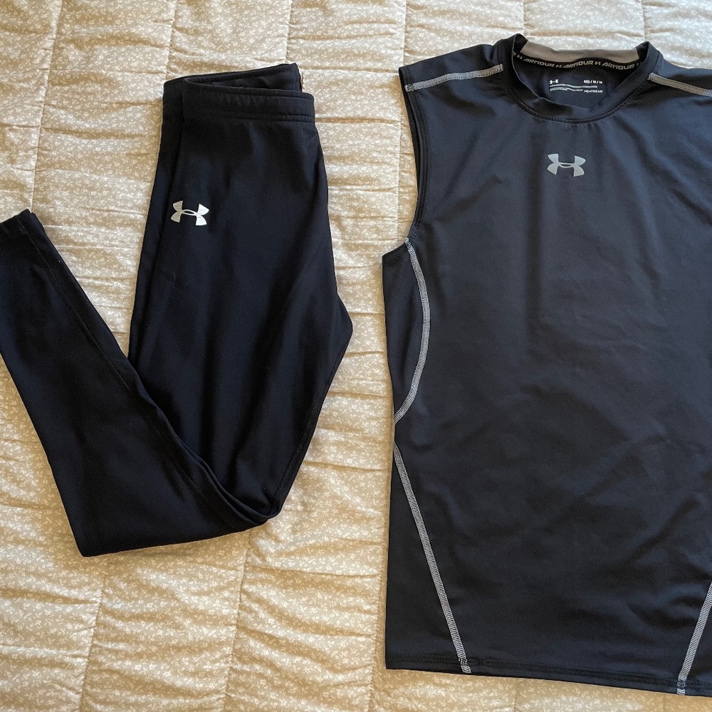 Men's Under Armour Leggings and Shirt, Size Medium, Excellent Condition